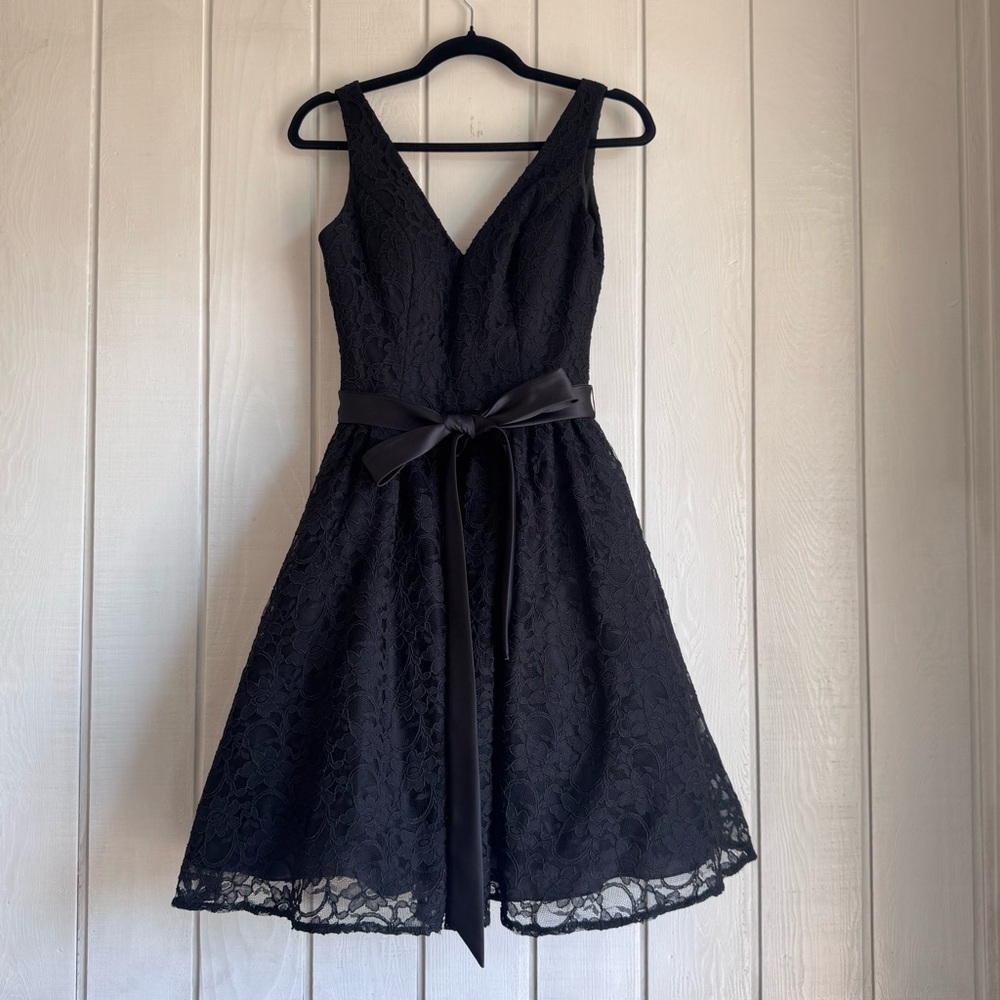 Vintage Mori Lee by Madeline Gardner Black Lace Dress
